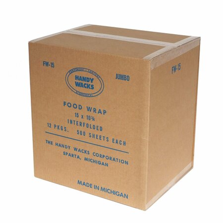 Handy Wacks Interfolded Food Wrap Deli Sheets, 10.75 x 15, 6000PK FW15